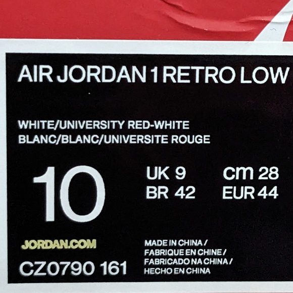 Nike Jordan 1 Retro Low Oh Men's size 10 in Red and White - Picture 11 of 11